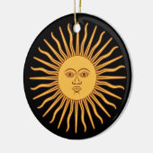 Sun Doppelseitige Ornament-Runde Keramik Ornament (Links)
