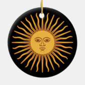 Sun Doppelseitige Ornament-Runde Keramik Ornament (Hinten)