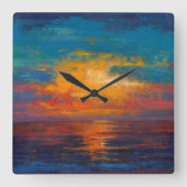 Sun Down II Quadratische Wanduhr (Vorderseite)