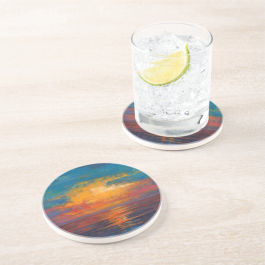 Sun Down II Sandstein Untersetzer (Seite)