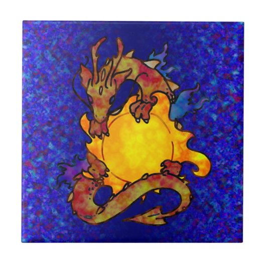 Sun-Drache Fliese (Vorderseite)