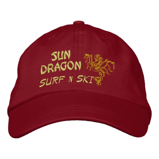 Sun Dragon Surf n ski Hat Bestickte Baseballkappe (Vorderseite)