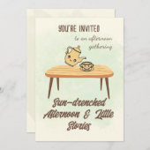 Sun-drenched Afternoon Invitation-Cozy Tea & Story Einladung (Vorne/Hinten)