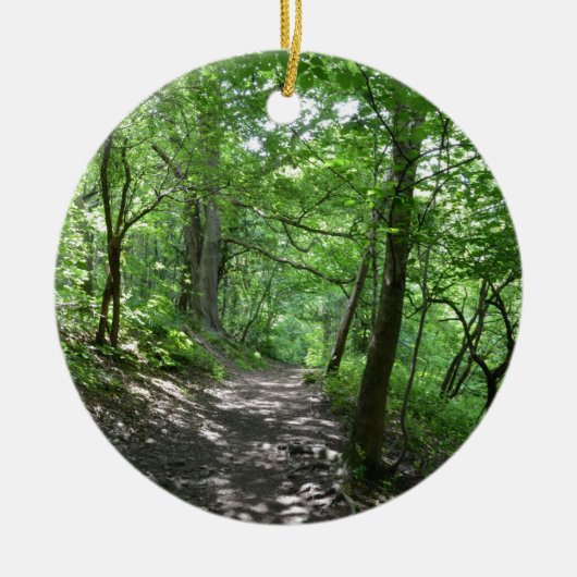 Sun durch die Bäume Keramikornament (Vorne)