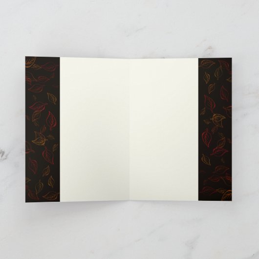 Sun durch rotes Blatt Karte (Innenseite)