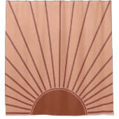 Sun Earth Tones Sonnenaufgang Braun Rost Retro Son Duschvorhang (Vorderseite)