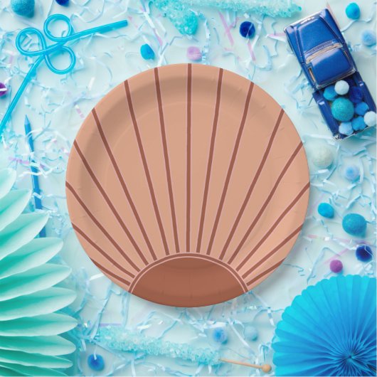 Sun Earth Tones Sonnenaufgang Braun Rost Retro Son Pappteller (Party)