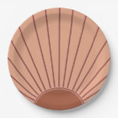 Sun Earth Tones Sonnenaufgang Braun Rost Retro Son Pappteller (Vorderseite)