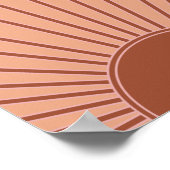 Sun Earth Tones Sonnenaufgang Braun Rost Retro Son Poster (Ecke)