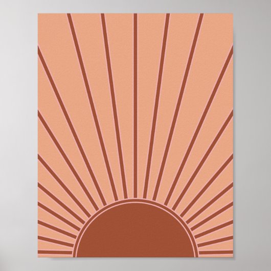 Sun Earth Tones Sonnenaufgang Braun Rost Retro Son Poster (Vorne)