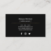 Sun Emblem Imitate Gold Spray Tanning Black Visitenkarte (Rückseite)