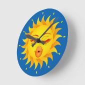 Sun Emoji Clock Runde Wanduhr (Winkel)