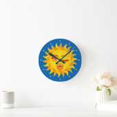 Sun Emoji Clock Runde Wanduhr (Zuhause)