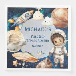 Sun Erste Reise um das Sun Foto 1. Geburtstag Serviette