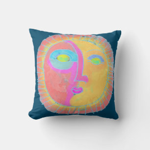 Sun Face Abstrakt Art Decorative Kissen