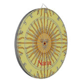 Sun face Art Illustration Thunder_Cove Dartscheibe (Vorderseite Links)