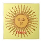 Sun face Art Illustration Thunder_Cove Fliese (Vorderseite)