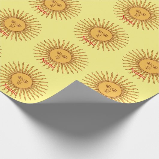 Sun face Art Illustration Thunder_Cove Geschenkpapier (Ecke)