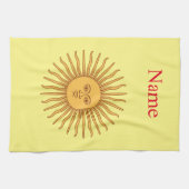 Sun face Art Illustration Thunder_Cove Geschirrtuch (Horizontal)