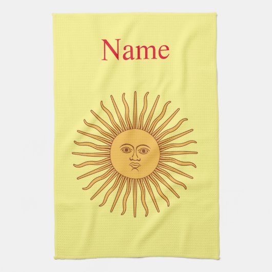 Sun face Art Illustration Thunder_Cove Geschirrtuch (Vertikal)