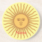 Sun face Art Illustration Thunder_Cove Getränkeuntersetzer (Vorne)