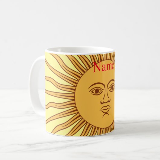 Sun face Art Illustration Thunder_Cove Kaffeetasse (Vorderseite Links)