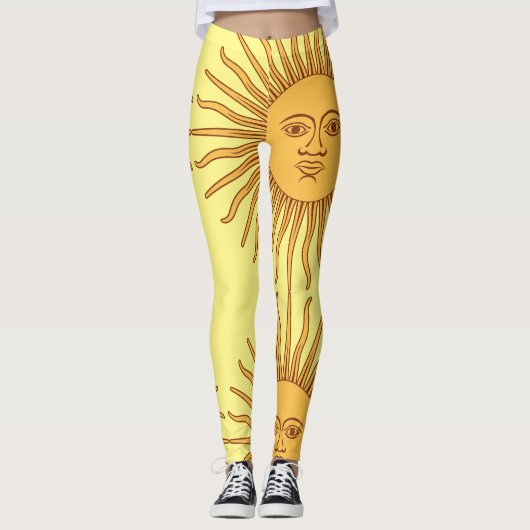 Sun face Art Illustration Thunder_Cove Leggings (Vorderseite)