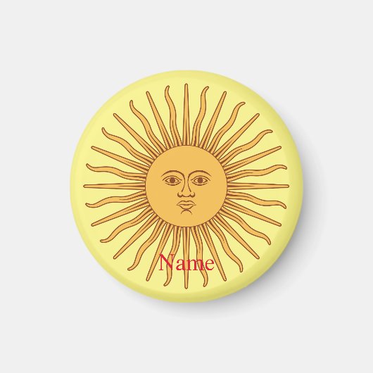 Sun face Art Illustration Thunder_Cove Magnet (Vorne)