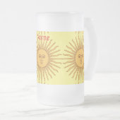 Sun face Art Illustration Thunder_Cove Mattglas Bierglas (VorderseiteRechts)