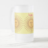 Sun face Art Illustration Thunder_Cove Mattglas Bierglas (Vorderseite Links)