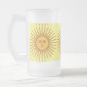 Sun face Art Illustration Thunder_Cove Mattglas Bierglas (Links)