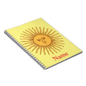 Sun face Art Illustration Thunder_Cove Notizblock (Rechte Seite)