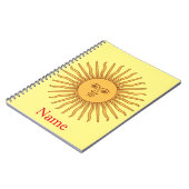 Sun face Art Illustration Thunder_Cove Notizblock (Linke Seite)