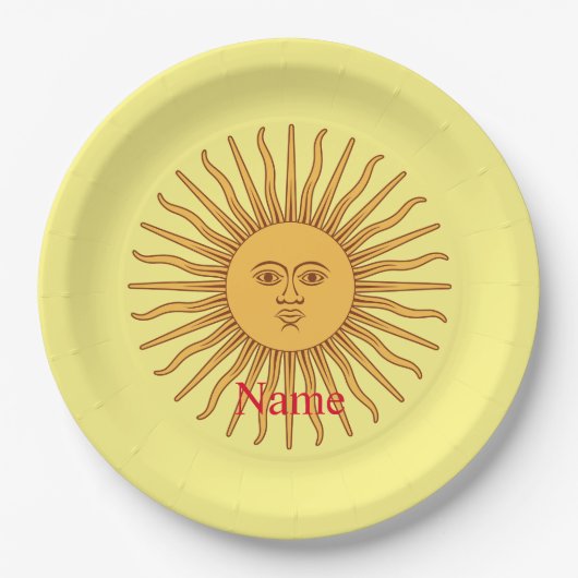 Sun face Art Illustration Thunder_Cove Pappteller (Vorderseite)