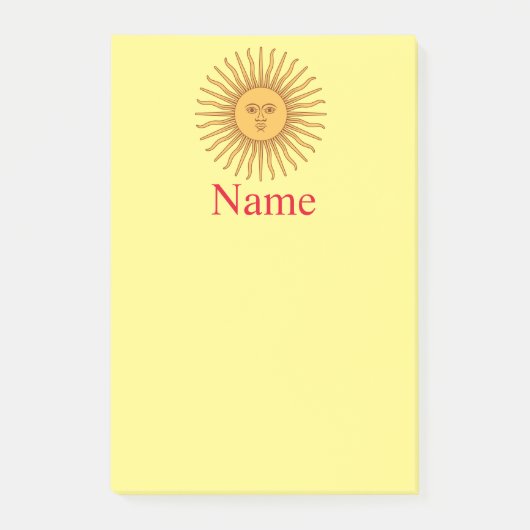Sun face Art Illustration Thunder_Cove Post-it Klebezettel (Vorderseite)