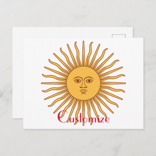 Sun face Art Illustration Thunder_Cove Postkarte (Vorne/Hinten)