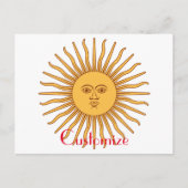 Sun face Art Illustration Thunder_Cove Postkarte (Vorderseite)