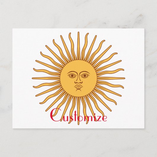 Sun face Art Illustration Thunder_Cove Postkarte (Vorderseite)