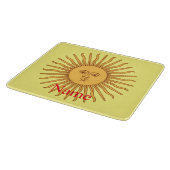 Sun face Art Illustration Thunder_Cove Schneidebrett (Ecke)