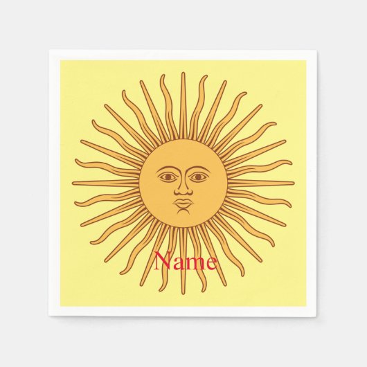 Sun face Art Illustration Thunder_Cove Serviette (Vorderseite)