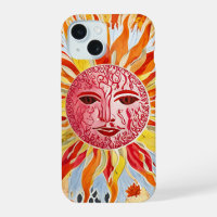 Sun Face Collage Art - Lebhaftes und warmes Design