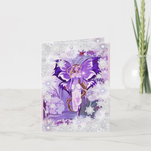 Sun Fairy & Snowflake Feiertagskarte (Vorderseite)