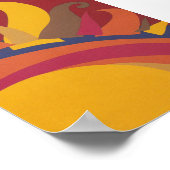 Sun farbenfroh Retro Vintage Poster (Ecke)
