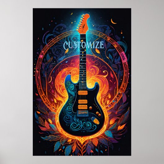 Sun Fire Electric Gitarre Poster (Vorne)