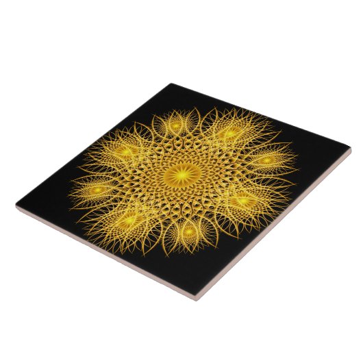 Sun-Flocken-Mandala Fliese (Seite)
