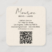 Sun Floral Boho Line Kunst, Dichtung und Musik Quadratische Visitenkarte (Rückseite)