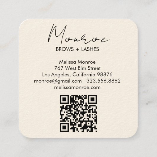 Sun Floral Boho Line Kunst, Dichtung und Musik Quadratische Visitenkarte (Rückseite)