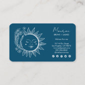 Sun Flower Boho Line Kunst, Dichtung und Musik Visitenkarte (Rückseite)