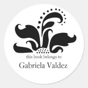 Sun Flower Book Labels Runder Aufkleber