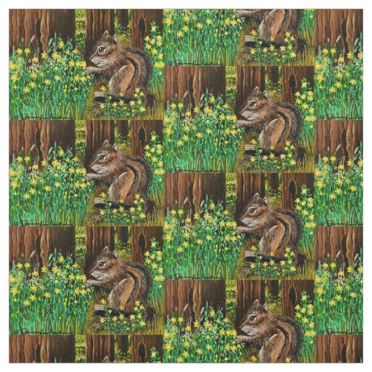 Sun Flower Chipmunk Stoff (Muster)